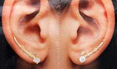 14kt Yellow gold diamond climber earrings