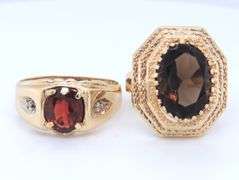 Set of 2 rings in 10kt yellow gold