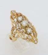 Vintage Navette Diamond Ring