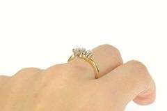 14K Yellow Gold 0.36 Ctw Wavy Diamond Bypass Engagement Ring