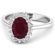 14KT White Gold 2.30ct Ruby and Diamond Ring