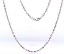 Rope chain necklace in white gold