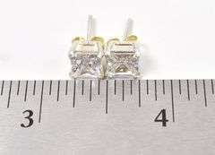 Sterling Silver CZ Gemstone Stud Earrings