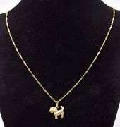 Radiant 14K Yellow Gold Dog Pendant Necklace