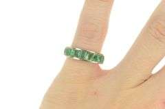 18K White Gold 3.28 Ctw Natural Emerald Wedding Band Ring
