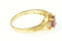 14K Yellow Gold Oval Ruby Diamond Accent Engagement Ring