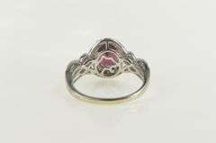 10K White Gold 2.50 Ctw Oval Garnet Diamond Halo Engagement Ring