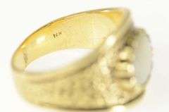 14K Yellow Gold Ornate Natural Opal Graduated Statement Ring