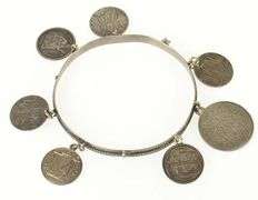 Silver 1883 Chicago Motif Love Token Victorian Coin Bracelet