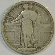 Scarcer 1917-D Type I Standing Liberty Quarter in F/VF