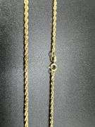 14k Yellow Gold-Hollow Diamond-Cut Rope Link Chain 1.9mm Necklace 28"