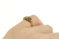 15K Yellow Gold Victorian Tourmaline Syn. Emerald Seed Pearl Ring