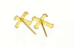 Gold Filled Cross Christian Faith Communion Stud Earrings
