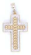 10kt Yellow gold diamond cross pendant