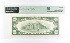 PMG 58 Choice AU EPQ 1934 D $10 Silver Certificate Blue Seal Fr#1705W