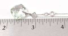 Fantastic 14K White Gold Green Amethyst with a 10K White Gold Chain