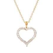 Lovely 18 Kt Tri-Layered Gold Natural Diamond Heart Pendant
