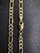 14k Yellow Gold-Hollow Pave Figaro Link Chain 4.3mm Necklace 22"