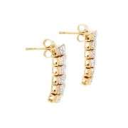18 Kt Tri-Layered Gold Plate Natural Diamond Earrings