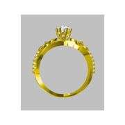 Sparkling 14 Kt Gold Plated 1 Ct Simulated Diamond Ring