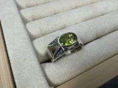 Sterling Silver Natural Gemstone Perdiot Ring Size 7