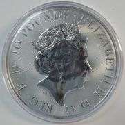 Superb Gem BU 2023 British 10 Pounds (10 Oz) pure .999 Silver coin in capsule