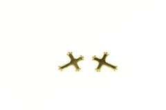 Gold Filled Cross Christian Faith Communion Stud Earrings