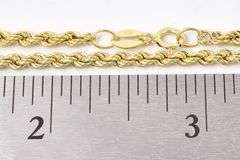 Handsome 14K Yellow Gold Rope Chain Necklace