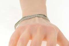 18K White Gold 9.10 Ctw Layered Diamond Five Tiered Tennis Bracelet