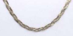 Italian vintage 925 sterling silver braided necklace