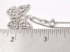 Sterling Silver CZ Butterfly Pendant Necklace