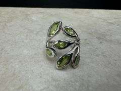 Sterling Silver Natural Gemstone Perdiot Ring Size 6