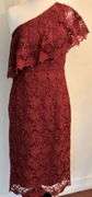 Stylish One Side Shoulder Burgundy Dress