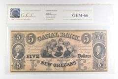 GCC Gem 66 $5 1840s New Orleans, LA New Orleans Canal Bank Note