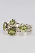 Sterling Silver Natural Peridot Gemstone Ring Size 10