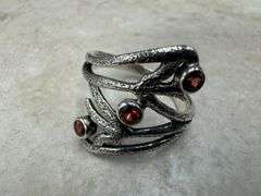 Sterling Silver Gemstone Natural Garnet Ring Size 10