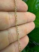 10k Yellow Gold Solid Pave Figaro Link Chain 1.9mm Necklace 20"
