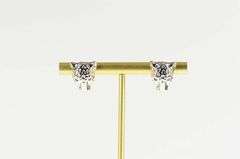 14K White Gold Ruby Eyed Leopard Cheetah Head Stud Earrings