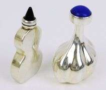 2 Vintage Minature Sterling Silver Perfume Bottles