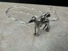Sterling Silver Greyhound Dog Pendant Charm High Quality 925 3D Canine