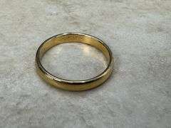 14k Yellow Solid Gold 3mm Domed Plain Men's Women's Wedding Band Size 7