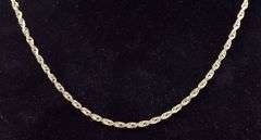 Spectacular 14K Yellow Gold Rope Chain Necklace