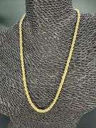 10k Yellow Gold-Hollow Diamond-Cut Rope Link Chain 4mm Necklace 20"