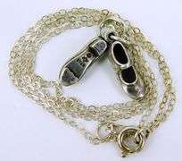 Vintage Sterling Tap Shoes Pendant & Chain