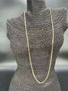 14k Yellow Gold Solid Curb Link Chain 3.2mm Necklace 30"