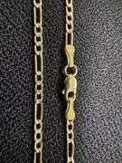 14k Yellow Gold-Hollow Pave Figaro Link Chain 2.6mm Necklace 22"
