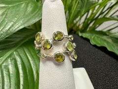 Sterling Silver Natural Gemstone Perdiot Ring Size 6