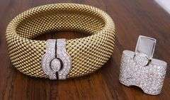 Unique Mesh Bracelet with Diamond Clasp