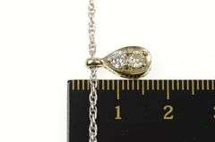 14K White Gold 1940's 0.42 Ctw Pear Tear Drop Rolling Chain Necklace