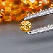 Fantastic 3.41ct diamond cut yellow Sapphire set